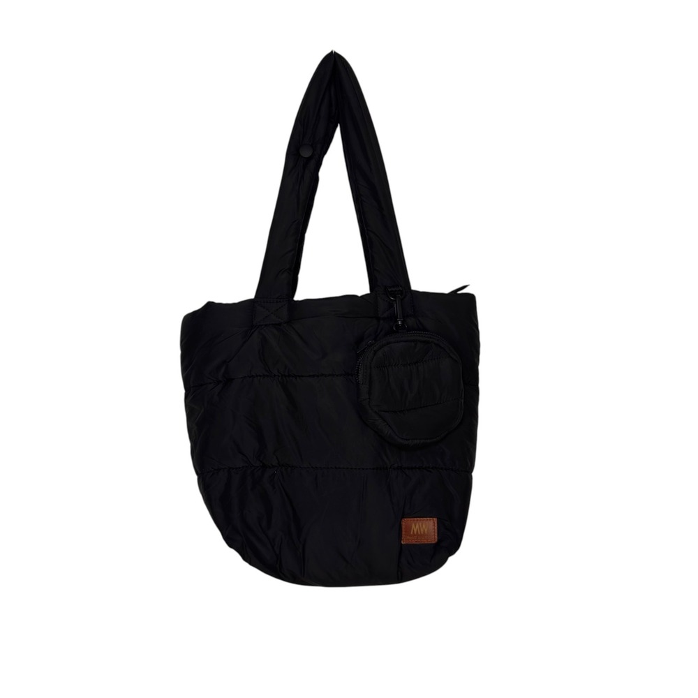 Most Wanted Puffer Tote Bag Black Quilted Padded Shoulder Bag Streetwear Utility